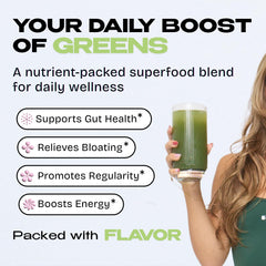 Kiala Nutrition Super Greens gluten-free vegan bottle highlighting dairy-free lifestyle support