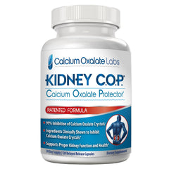 KIDNEY C.O.P. Calcium Oxalate Protector bottle labeled for kidney support.