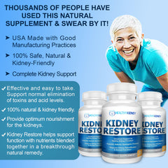 Kidney Restore capsules closeup highlighting detox and kidney nourishment.