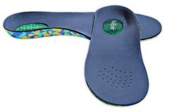 KidSole Camo Comfort insoles inside shoe showing easy cut-to-fit design for growing feet