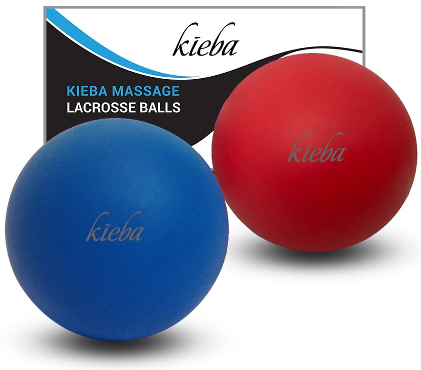 Kieba blue firm lacrosse ball targeting back and shoulders for trigger point relief