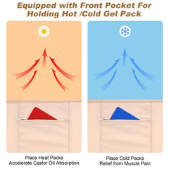 Kifmurase Castor Oil Pack Wrap adjustable-strap fits all body shapes.