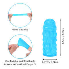Kifmurase nitrile finger cots blue close-up showing puncture resistance and flexible fit