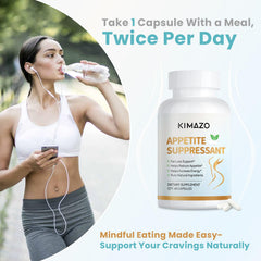 KIMAZO bottle packaging display featuring 60 capsules for ongoing weight management.
