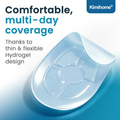 Kimihome hydrogel bunion cushions placed on the foot demonstrate discreet protection