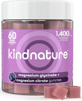 KINDNATURE Magnesium Gummies bottle pour signals easy daily calm and sleep support.