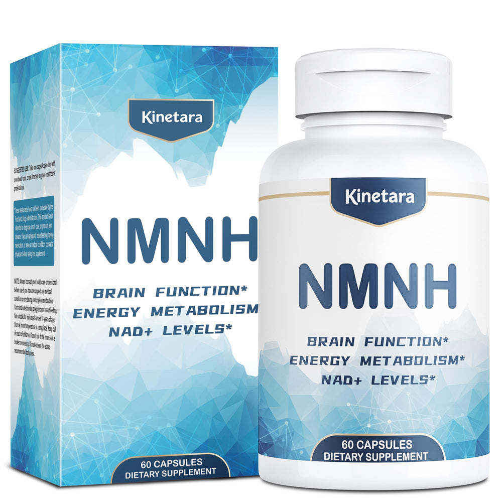 Kinetara NMNH bottle front showing packaging for NAD+ support