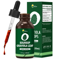 KingHealth organic soursop leaf drops bottle with clear labeling for easy dosing.