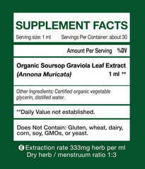 KingHealth soursop drops dropper closeup shows precise 1 ml dosing marks.