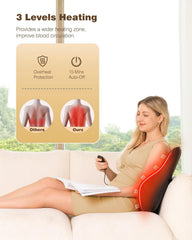 KINGJOY back massager dual heating zones provide warm back comfort.