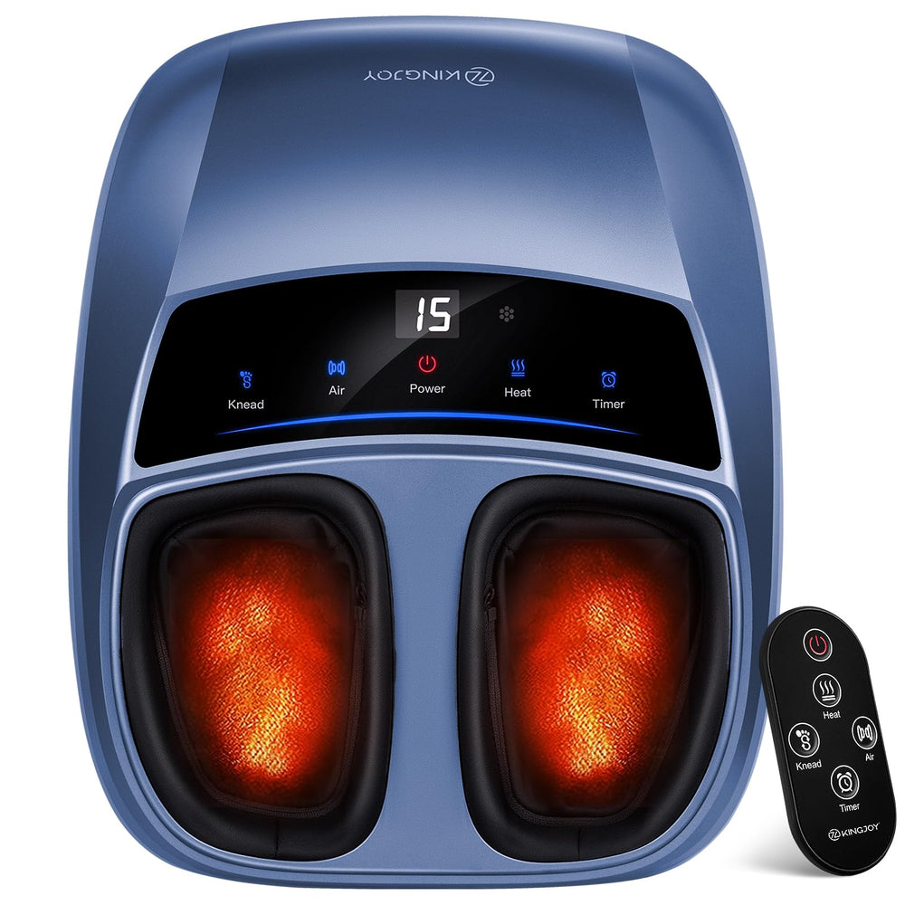 KINGJOY Foot Massager with Heat front view for deep kneading comfort.