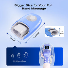 Kingjoy hand massager heat and compression display showing adjustable modes for comfort.