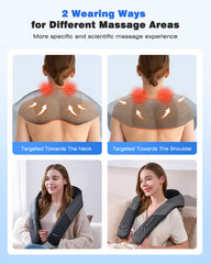 KINGJOY massager with heat provides soothing warmth for neck and upper back.
