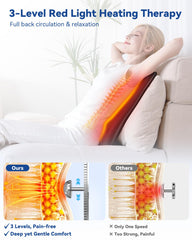 KingPavonini back massager with red light therapy targeting lumbar and upper back