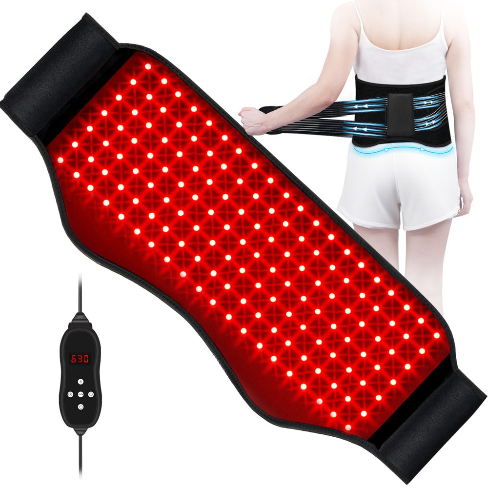 KingPavonini red light therapy belt front view showing wide coverage and fit.