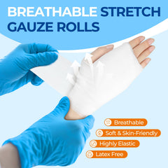 Kingstar latex-free gauze roll, 6in, minimizes skin irritation during dressing.