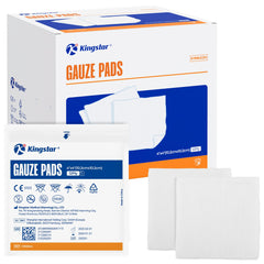 Kingstar sterile gauze pads 4x4 inch demonstrate 12-ply absorbency for wound dressing