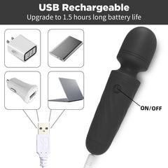 Kingwand handheld massager USB charge demonstrates fast recharging for daily routines