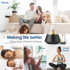 KinYiLO diffuser being operated with remote control for convenience