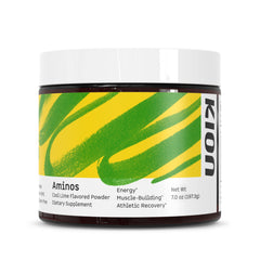Kion Aminos Cool Lime tub showing refreshing flavor for daily energy use