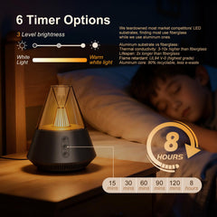 Kipcush Sleep Haven night light glows softly for a gentle bedroom ambiance.