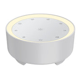 Kipcush white noise machine front view, compact bedside setup for easier sleep