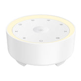 Kipcush white noise machine front view showcasing compact travel-friendly design.