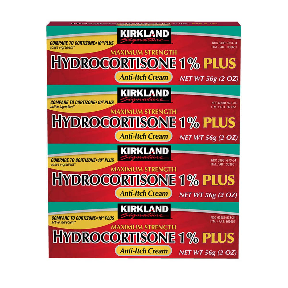 Kirkland Hydrocortisone Cream 2oz bottle with aloe easing itchy skin