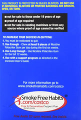 Close-up of Kirkland gum pieces in a 2 mg package