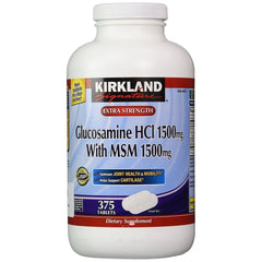 KIRKLAND Signature Glucosamine with MSM bottle for daily joint support.