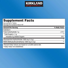 Kirkland Signature Glucosamine with MSM tablets for easy daily joint support.