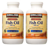 Kirkland Signature hgar Fish Oil bottle with high-purity omega-3 for daily heart health support.