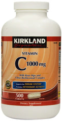 Kirkland Vitamin C 1000 mg bottle, 2-pack, supports immune health and antioxidant activity
