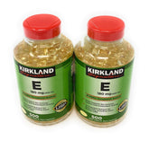 KIRKLAND Vitamin E 400 IU bottle front view highlighting antioxidant support for daily wellness.