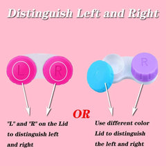 KISEER contact lens case purple; color-coded lids aid left-right identification.