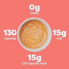 Kiss My Keto MCT Oil C8 amber bottle showing purity and packaging