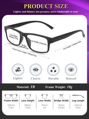 Kitchasy reading glasses side profile, flexible spring hinge for a snug fit.