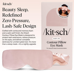 Kitsch Lash-Safe Eye Mask blocks light while preserving lash extensions for restful sleep.