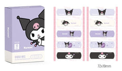 Kitty Friends vendajes morados, ejemplo de diseño divertido para uso en casa y escuela.