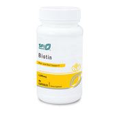 SFI Health Klaire biotin capsules in a bottle for skin and hair support.