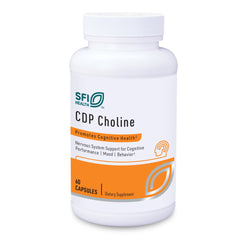 SFI Health Klaire Labs CDP Choline bottle label supports cognitive health