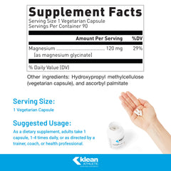 Klean Athlete Klean Magnesium capsules in closeup showing vegetarian formula.