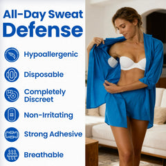 Kleinert's Underarm Sweat Pad worn underarm for discreet fit.