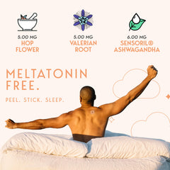Klova melatonin-free patch placed on the top of the foot for easy placement