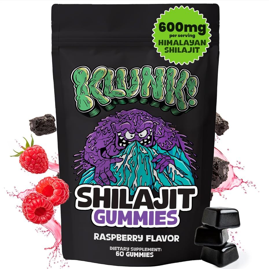 KLUNK! Shilajit Gummies 600mg serving boosts energy and stamina