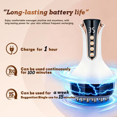 Klyverinoxis massager for arms demonstrating cellulite reduction and gentle vibration.
