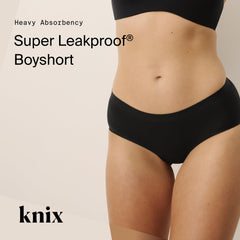 KNIX No-Show Boyshort lifestyle shot in black, perfect for daily confidence.