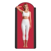 Knocoka red light therapy mat laid out for full-body use, 71x33 inches.