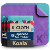 Koala Lens Cleaning Cloth blue-purple pack3 front view showing vibrant colors for daily device care.