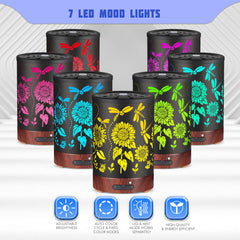 Kobodon Sunflower diffuser night light glows softly for bedtime ambiance
